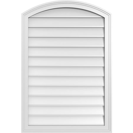 Ekena Millwork Arch Top Surface Mount PVC Gable Vent: Functional, w/ 2"W x 1-1/2"P Brickmould Frame, 26"W x 38"H GVPAR26X3802SF